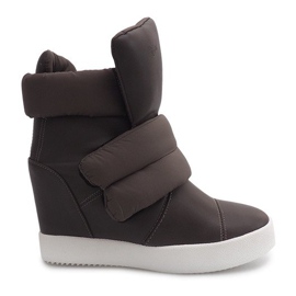 Adidași cald cu pene 01-3 kaki verde