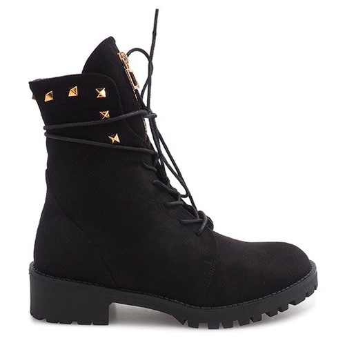 Capcane decorate din piele de căprioară H99-17 Negru