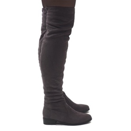 Cizme din piele de căprioară QQ006 # Gri Cizme din piele de căprioară QQ006 # Gri
