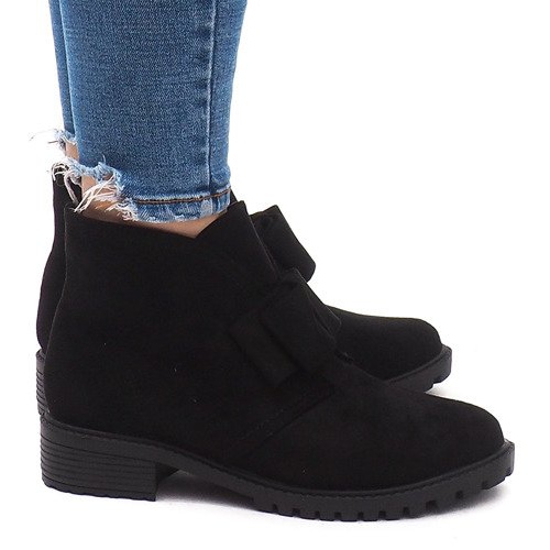 Cizme din piele de căprioară AT-0625 Negru Cizme din piele de căprioară AT-0625 Negru