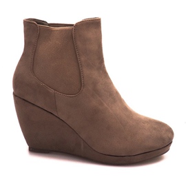 Cizme calde pe pană Kaki 90-P2F multicolor