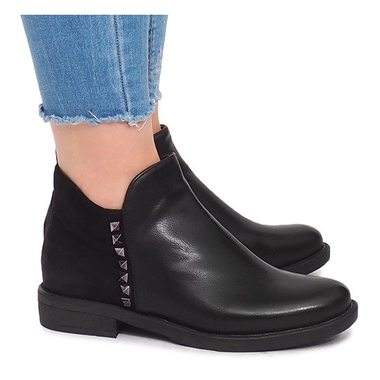 Cizme cu fermoar WW070A Negru