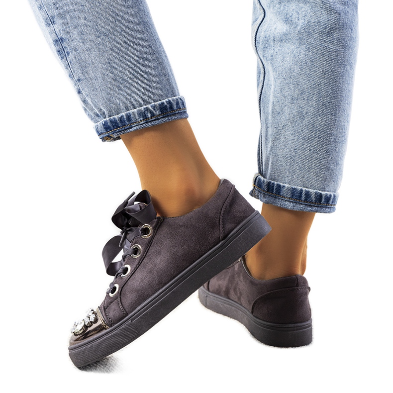 Adidași bogat decorați 6192 Gri