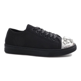 Adidași decorați cu diamante negre negru Adidași decorați cu diamante negre negru