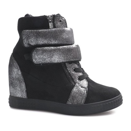 Adidași negri din piele de căprioară cu velcro de la Amelia negru Adidași negri din piele de căprioară cu velcro de la Amelia negru