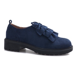 Pantofi Gaia din piele de căprioară bleumarin albastru marin