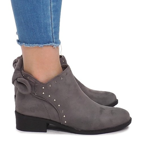 Cizme din piele de căprioară cu fermoar LL230 Gri Cizme din piele de căprioară cu fermoar LL230 Gri