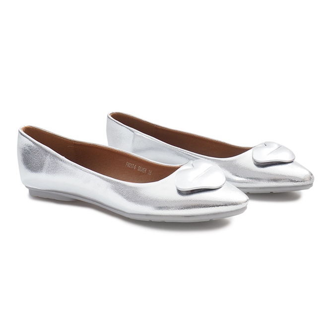 Balerini de argint cu gură de gură gri Balerini de argint cu gură de gură gri