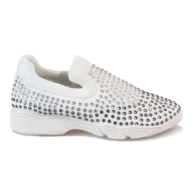 Încălțăminte albă decorată cu diamante JT12-41