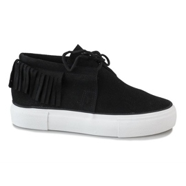Tăietoare negre cu franjuri boho A-63 negru Tăietoare negre cu franjuri boho A-63 negru