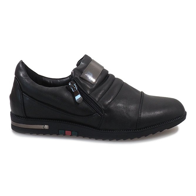 Pantofi negri cu fermoar H034 negru