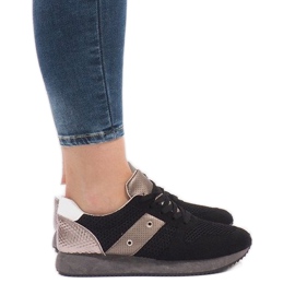 Adidași sport negri cu plasă 5510-1 negru