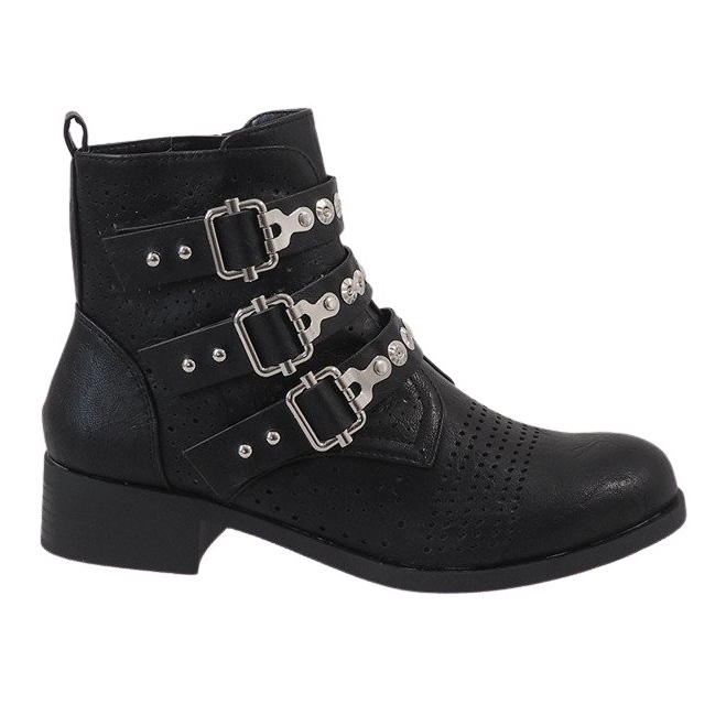 Cizme negre cu catarame 7168-PA negru
