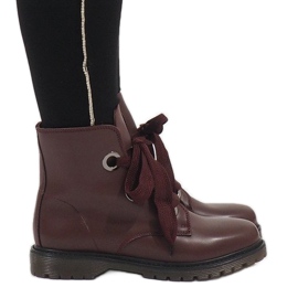 Kayla Shoes Cizme cu cordon burgund PF276 roșu Kayla Shoes Cizme cu cordon burgund PF276 roșu