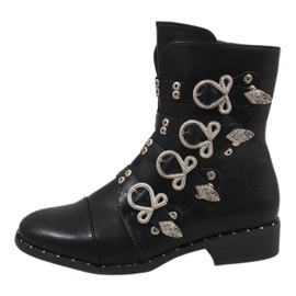 Cizme negre cu catarame 7163-PA negru Cizme negre cu catarame 7163-PA negru