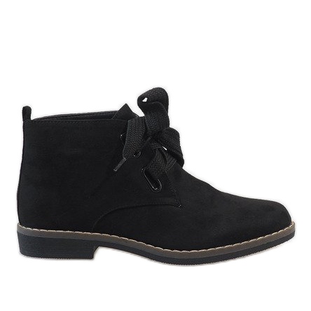 Cizme negre din piele de căprioară QL-66 negru