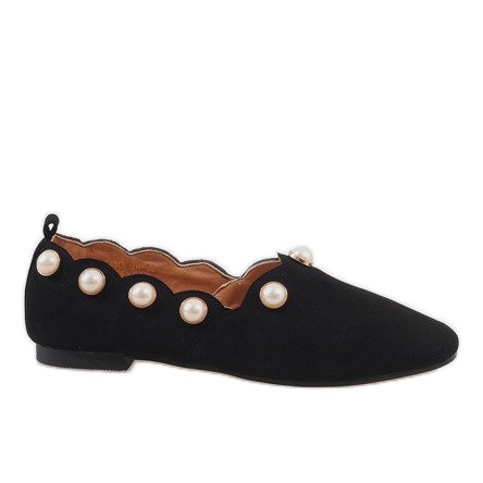 Balerini negri cu perle 588C-12A negru