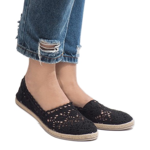 Adidași din dantelă neagră JX57P negru