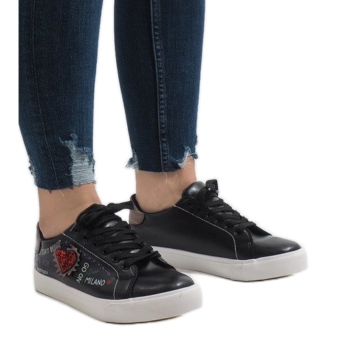 Adidași negri inima G-115 negru