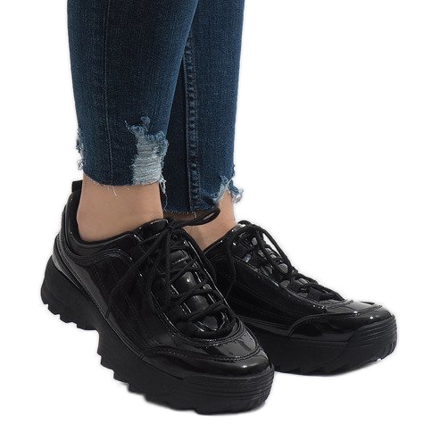 Pantofi sport la modă negri 82017 negru