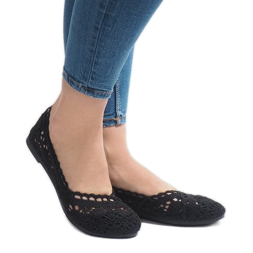 Adidași din dantelă neagră JX59P negru