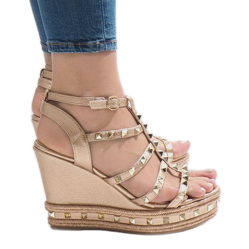 Sandale cu pană de cupru VS-368 de aur Sandale cu pană de cupru VS-368 de aur