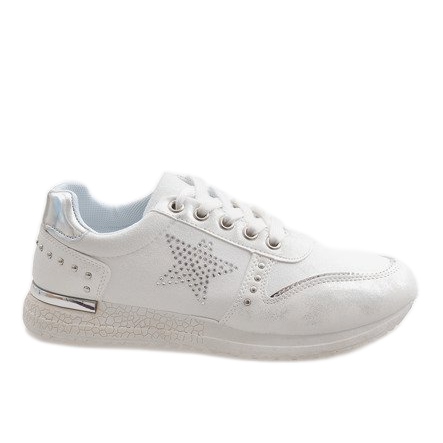 Adidași sport gri cu o stea XSM101-19 alb