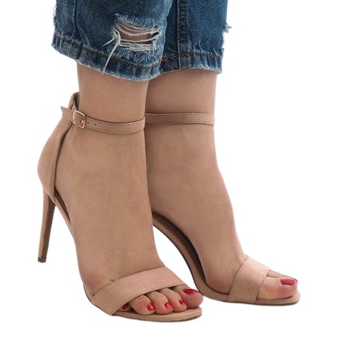 Sandale din piele de căprioară roz SY-31P