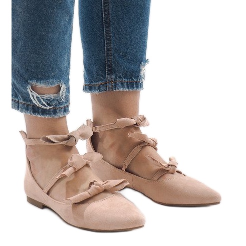 Balerini cu dantelă roz, cu arcuri G-47