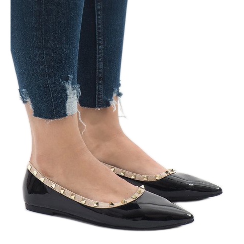 Balerini negri cu știfturi 127-16 negru