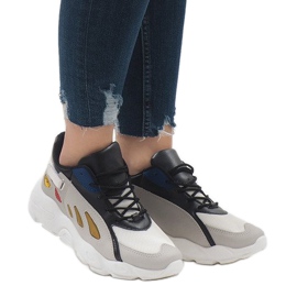 Pantofi sport trendy multicolori 9115 alb negru roșu gri verde