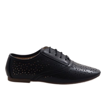 Pantofi de jazz ajurati Oxford negri 3 negru