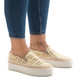 Adidași cu espadrile aurii pe platforma GH001 de aur Adidași cu espadrile aurii pe platforma GH001 de aur