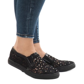 Adidași din dantelă neagră HC233 negru Adidași din dantelă neagră HC233 negru