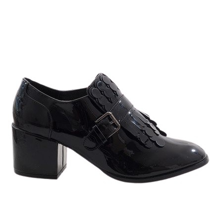Cizme cu toc înalt lacuit negru PZY-02