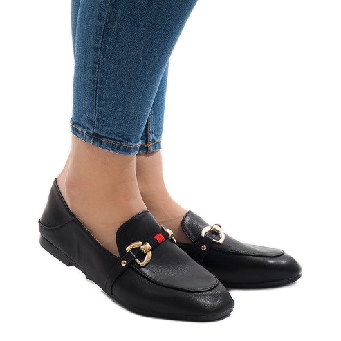 Mocasini de balerină YJX005 negri negru