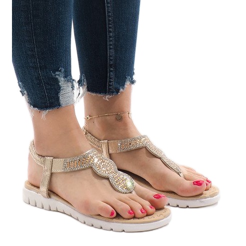 Sandale cu ornamente aurii S11 de aur Sandale cu ornamente aurii S11 de aur