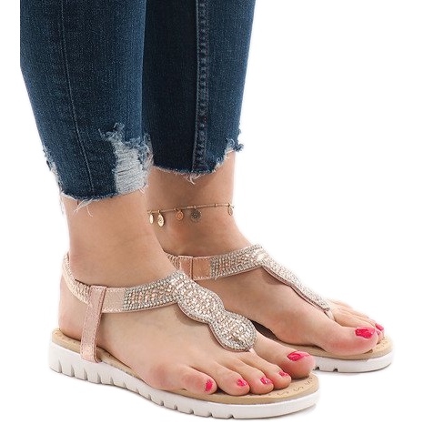 Sandale roz ornate S11 Sandale roz ornate S11