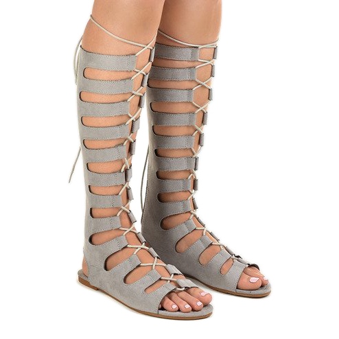 Sandale plate gladiator gri 289-9