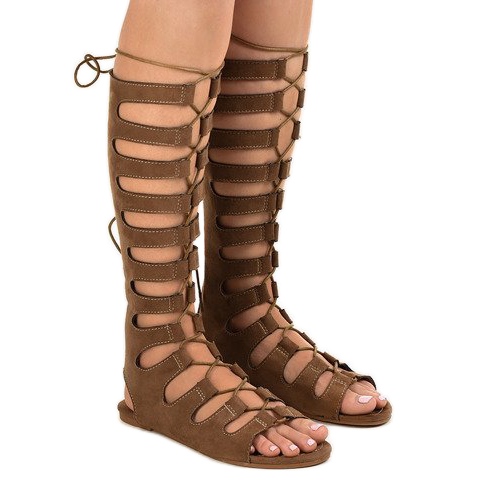 Sandale plate gladiator maro 289-9