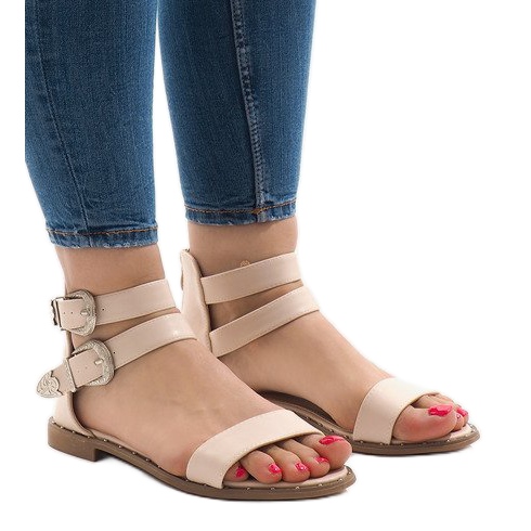 Sandale plate roz cu cataramă 170 Sandale plate roz cu cataramă 170