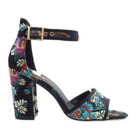 Sandale negre pe stâlp 77-14 negru