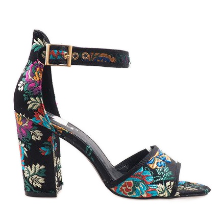 Sandale negre pe stâlp 77-14 negru