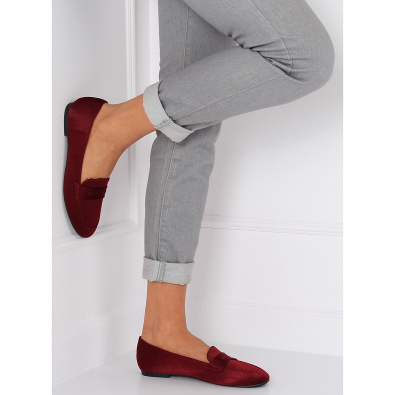 Loafers pentru femei burgundy 3109 Red II-GAT roșu