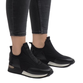 Adidași negri din Lycra R-403 alb negru