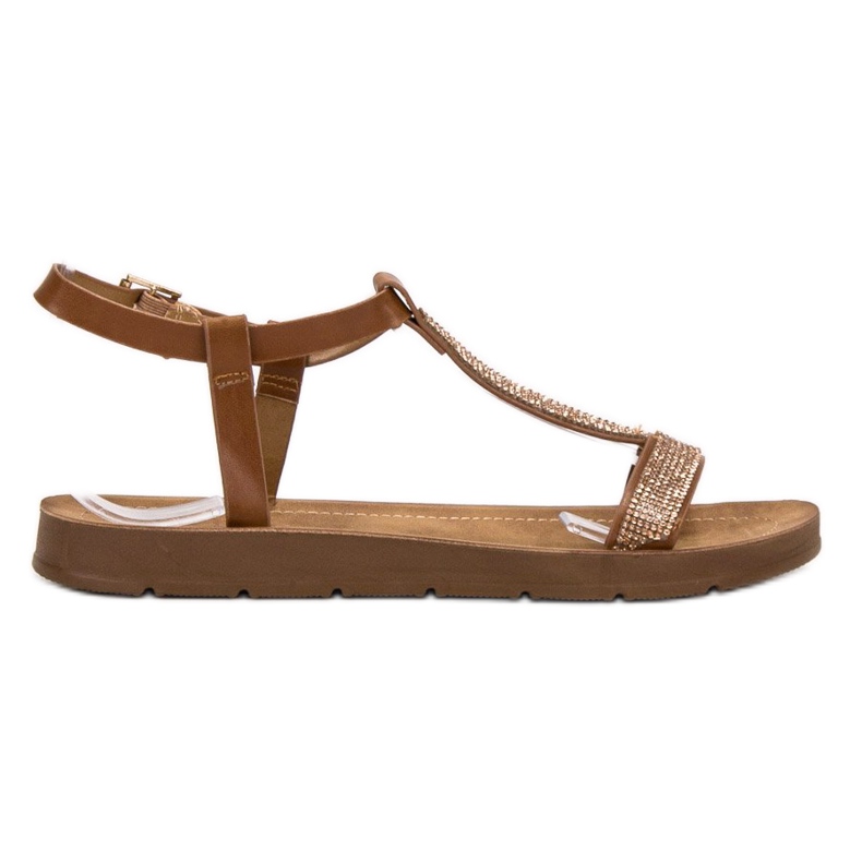 Forever Folie Sandale Cu Zirconiu Cubic maro