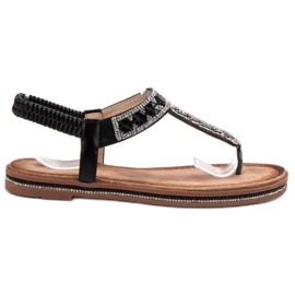 SHELOVET Sandale negre de flip-flops negru