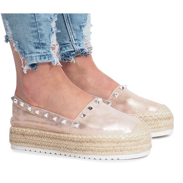 Espadrile cu șampanie pe panoul Glam multicolor roz Espadrile cu șampanie pe panoul Glam multicolor roz