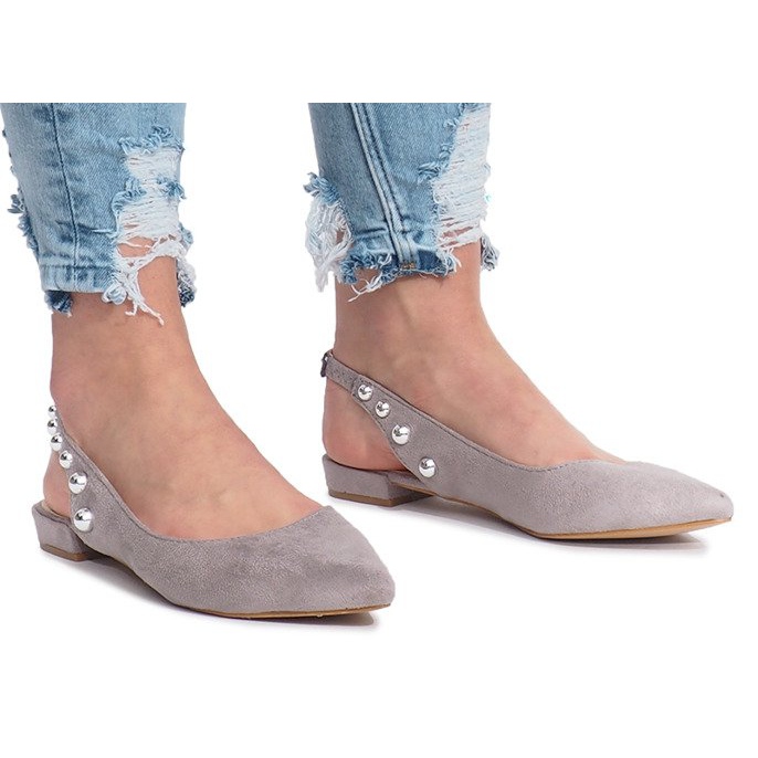 Balerini gri cu știfturi Marou