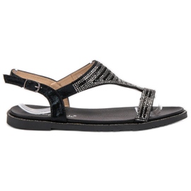 Super Mode Sandale negre elegante negru Super Mode Sandale negre elegante negru